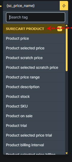 Bricks Builder SureCart Featured Image surecart product bricks tag list
