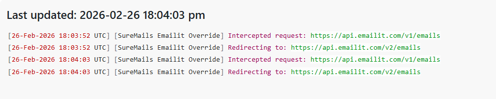emailit debug log proof of concept