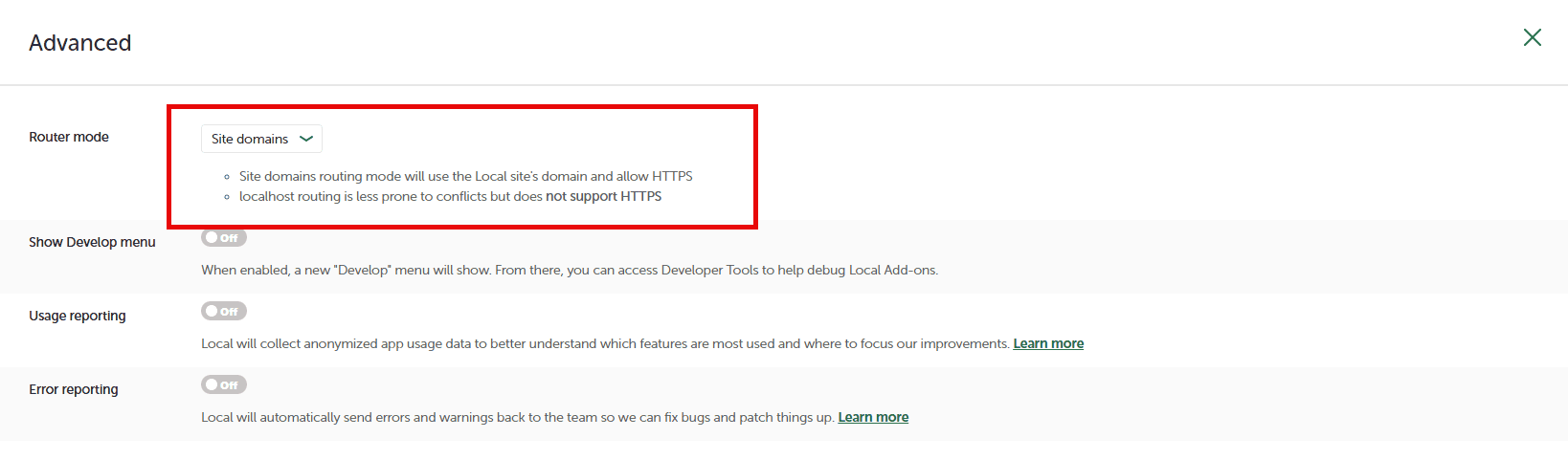 advanced defaults local article