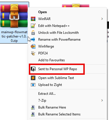 Flowmattic 7.1.0 right click send to repo workflow